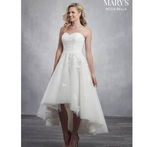 Mary’s Bridal Hi-Low Wedding Dress Sz 6 Ivory